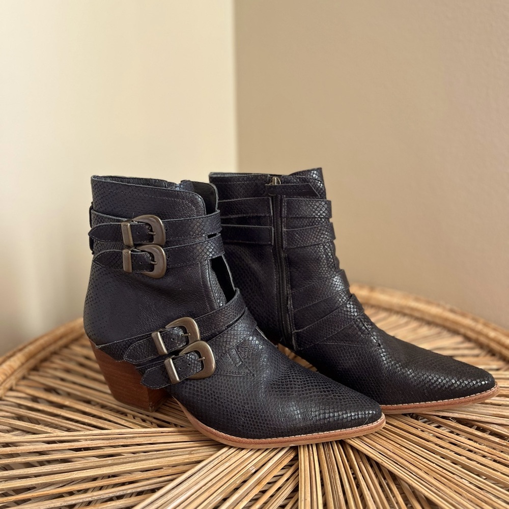 Matisse Black Boots with buckle embellishments. Size 11. Genuine Leather.